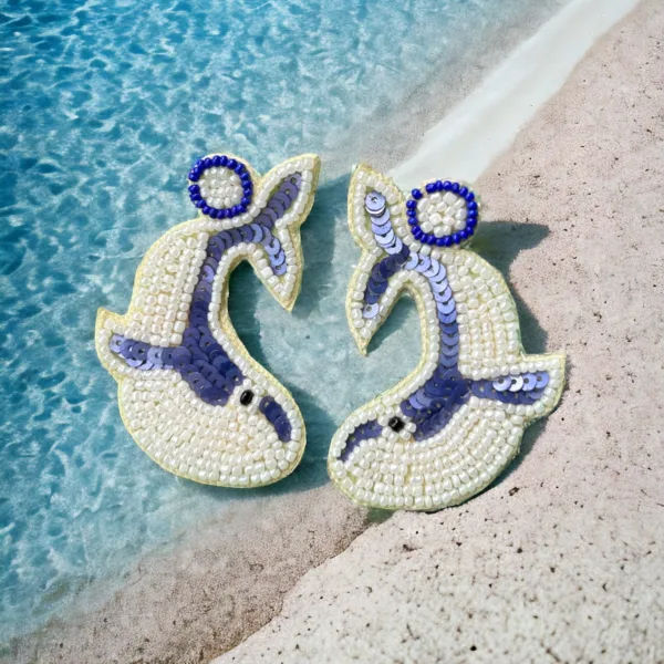 Dolphin Handmade Beaded Earrings