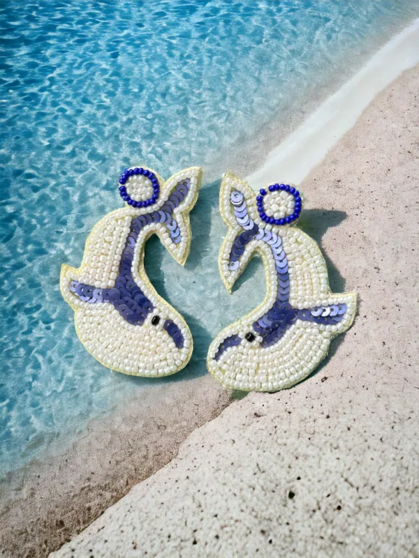 Dolphin Handmade Beaded Earrings