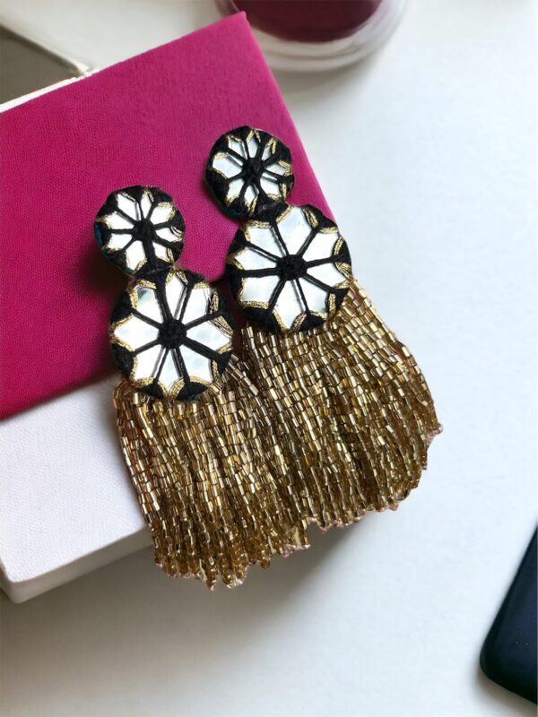 Black Blingy Handmade Earrings