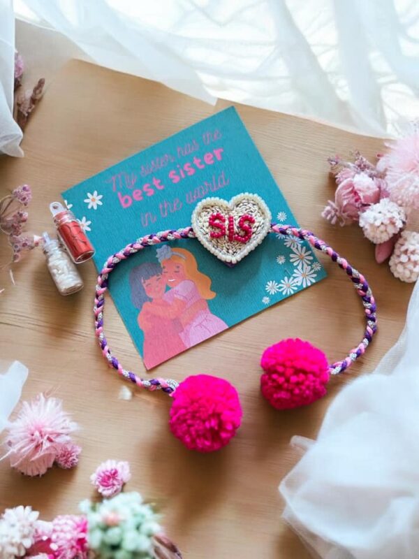 SIS Handmade Beaded Rakhi White