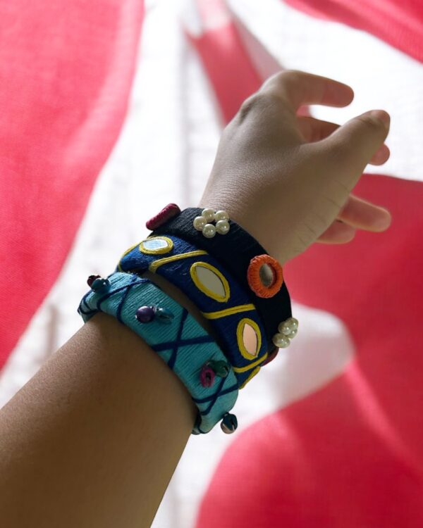 Set of 3 Handmade Fabric Bangles