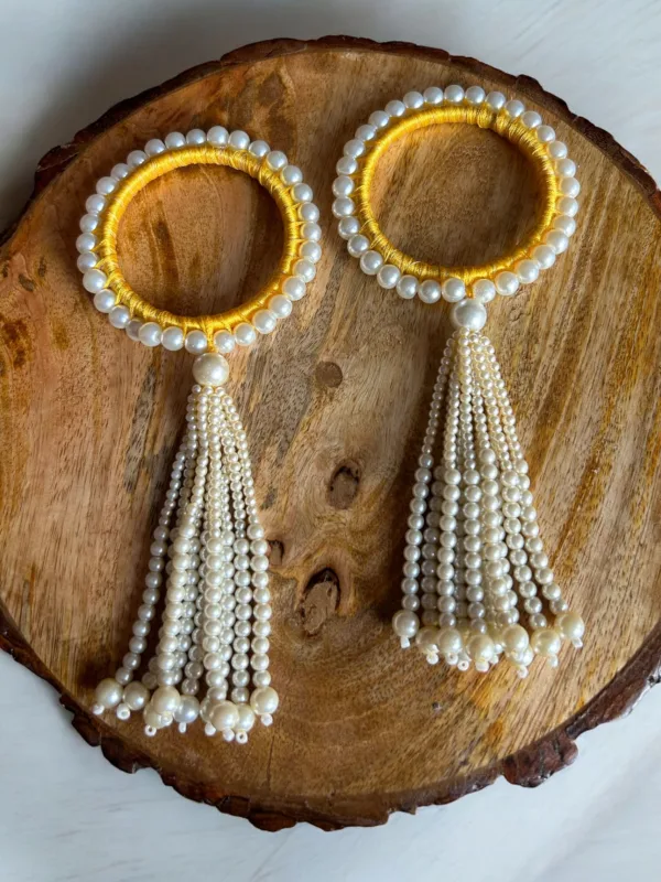 Handmade Pearl Bangles with Strings