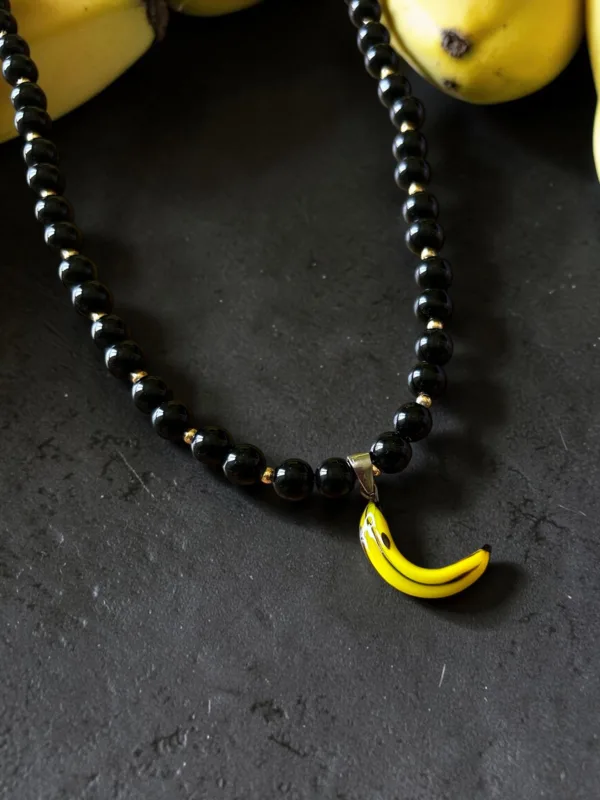Glass Banana Charm Necklace