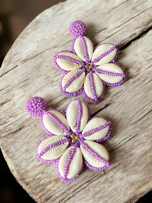 Lavender Shell Earrings
