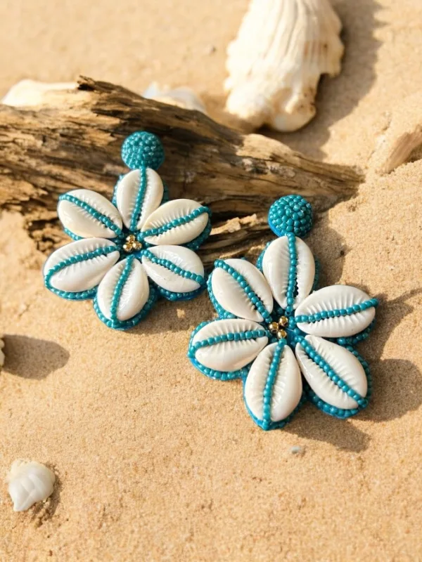 Blue Shell Earrings