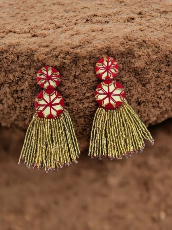 Pink Blingy Handmade Earrings