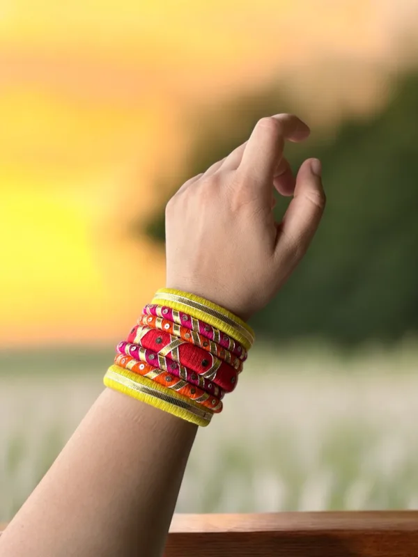 Sunset Multicolor Thread Bangles