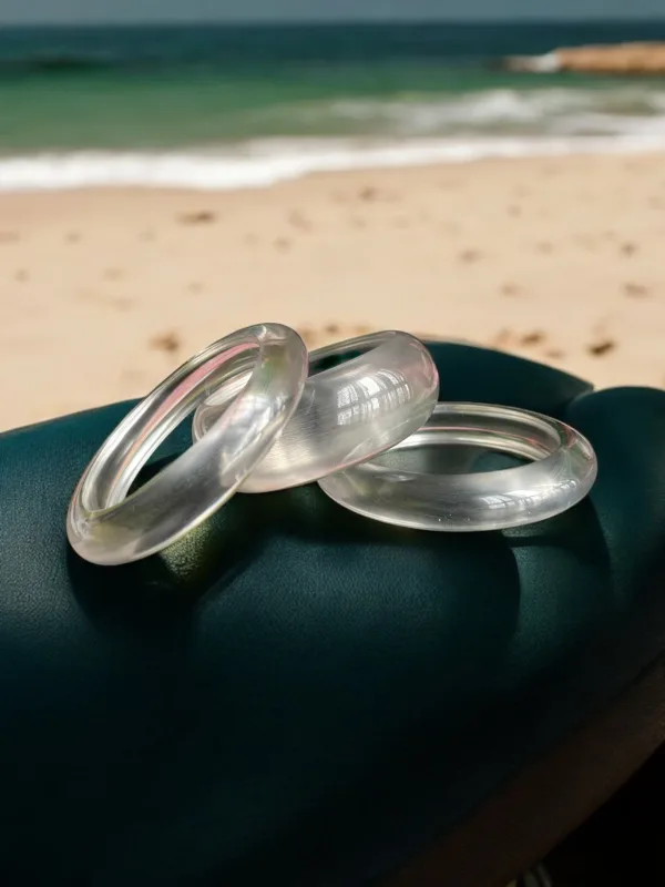 Clear Crystal Resin Bangles (2.6-2.10) Large