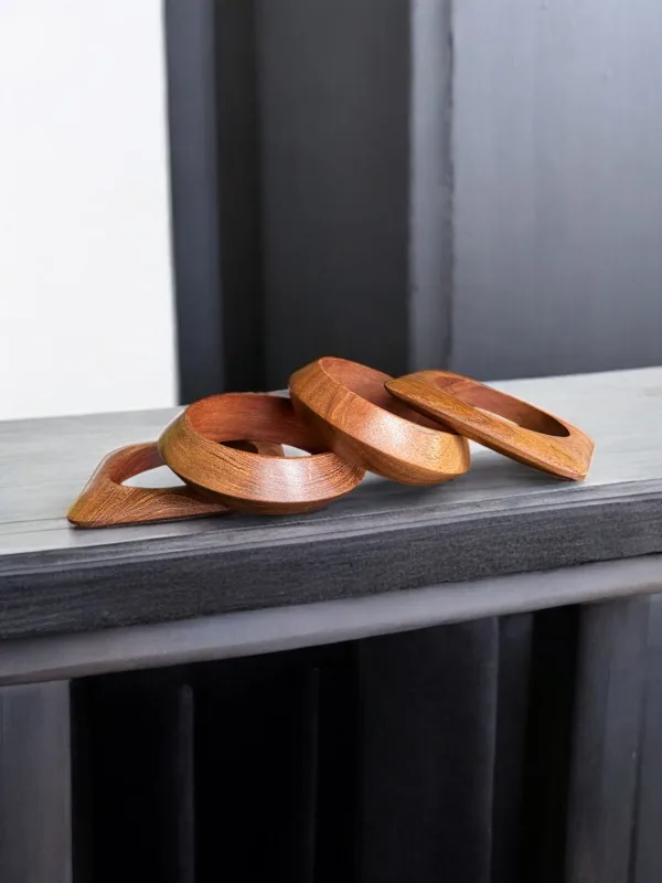Set of 4 Classic Wooden Bangles (2.6-2.10) Large