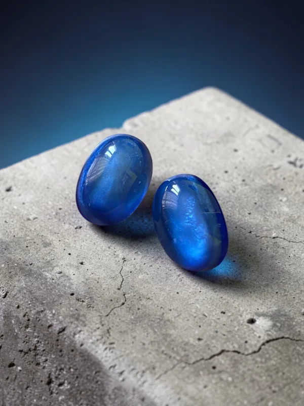 Ice Blue Resin Stud Earrings