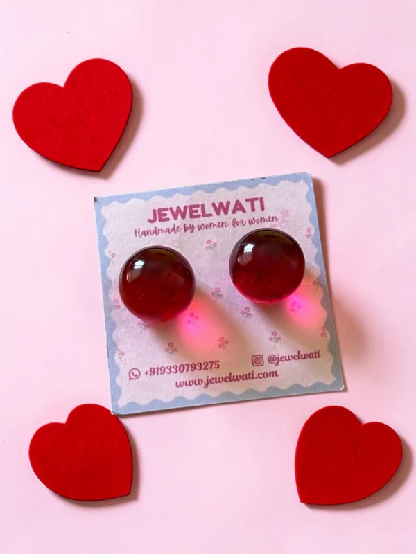 Pink Resin Stud Earrings