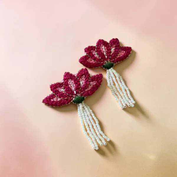 Pink Kamal Handmade Earrings
