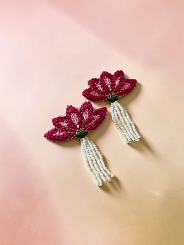 Pink Kamal Handmade Earrings