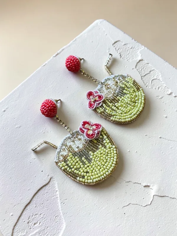 Coconut Handmade Beaded Earrings