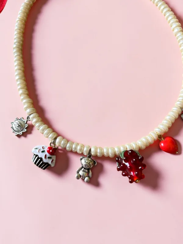 Multi Charm Necklace-White