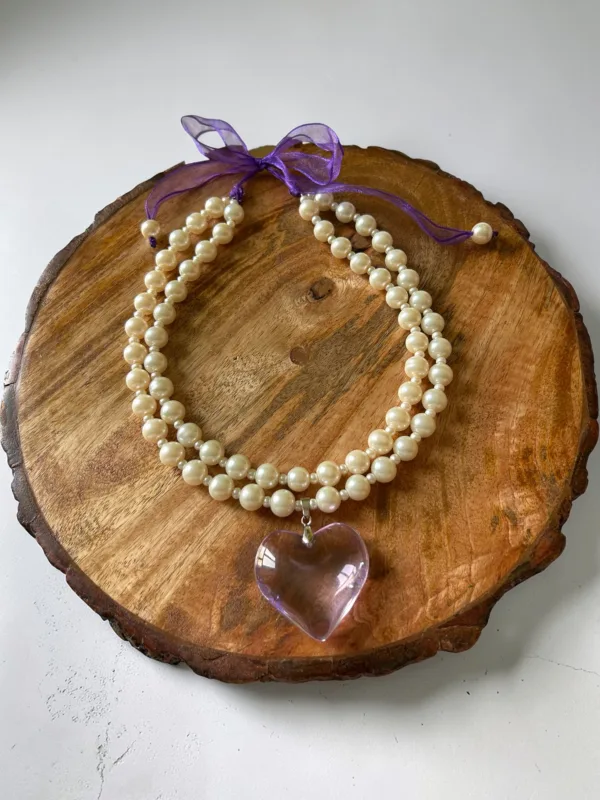 Purple Heart Pearl Layered Necklace