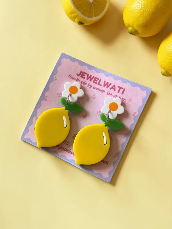 Summer Lemon Acrylic Earrings