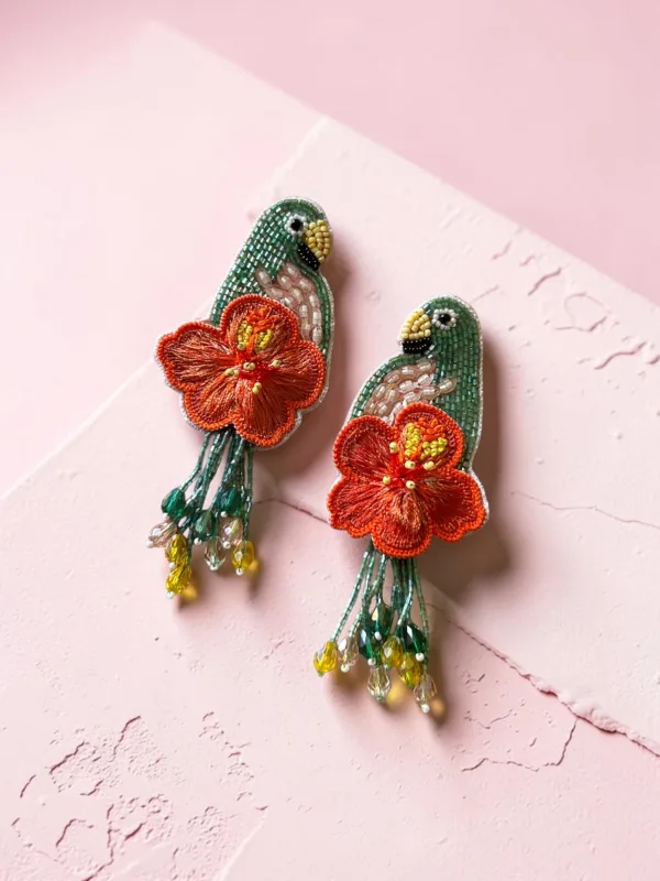 Parrot Handmade Beaded Earrings
